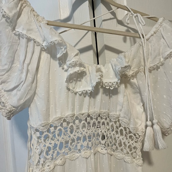 Free People Ivory Lace Dress Size 4 - Picture 4 of 5